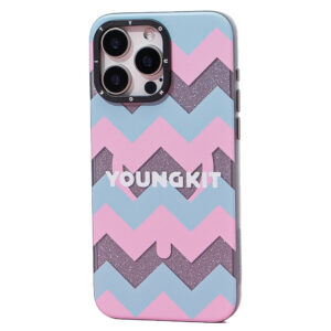 YOUNGKIT Dazzling Series For iPhone 15 Pro Case Hard PC Pattern Phone Cover Compatible with MagSafe Wave iPhone 15 Pro by The Case Factory