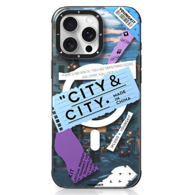 YOUNGKIT City Series for iPhone 16 Pro Max Magnetic Case Shockproof IMD TPU Phone Cover Cityscape iPhone 16 Pro Max by The Case Factory