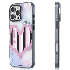 YOUNGKIT Pixel Heart Series for iPhone 16 Pro Magnetic Case IMD TPU Mobile Back Cover Design by The Case Factory