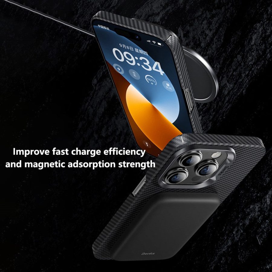 6601120879A-2 BENKS For iPhone 16 Pro Magnetic Case 600D Kevlar Aramid Fiber Phone Cover by The Case Factory