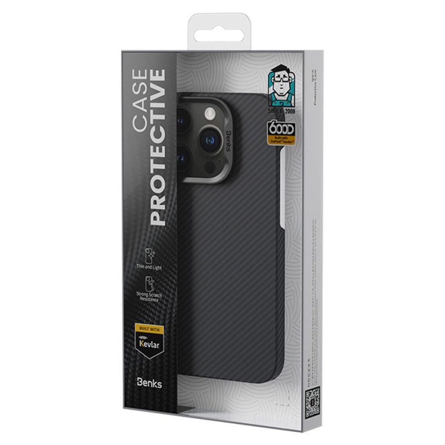 6601120879A-6 BENKS For iPhone 16 Pro Magnetic Case 600D Kevlar Aramid Fiber Phone Cover by The Case Factory