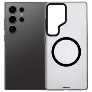 YOUNGKIT For Samsung Galaxy S25 Ultra Magnetic Case Clear PC Phone Cover Transparent Black Galaxy S25 Ultra by The Case Factory