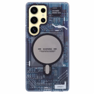 YOUNGKIT For Samsung Galaxy S25 Ultra Magnetic Case IMD Circuit Board PC TPU Phone Cover Matte Finish Grey Galaxy S25 Ultra by The Case Factory