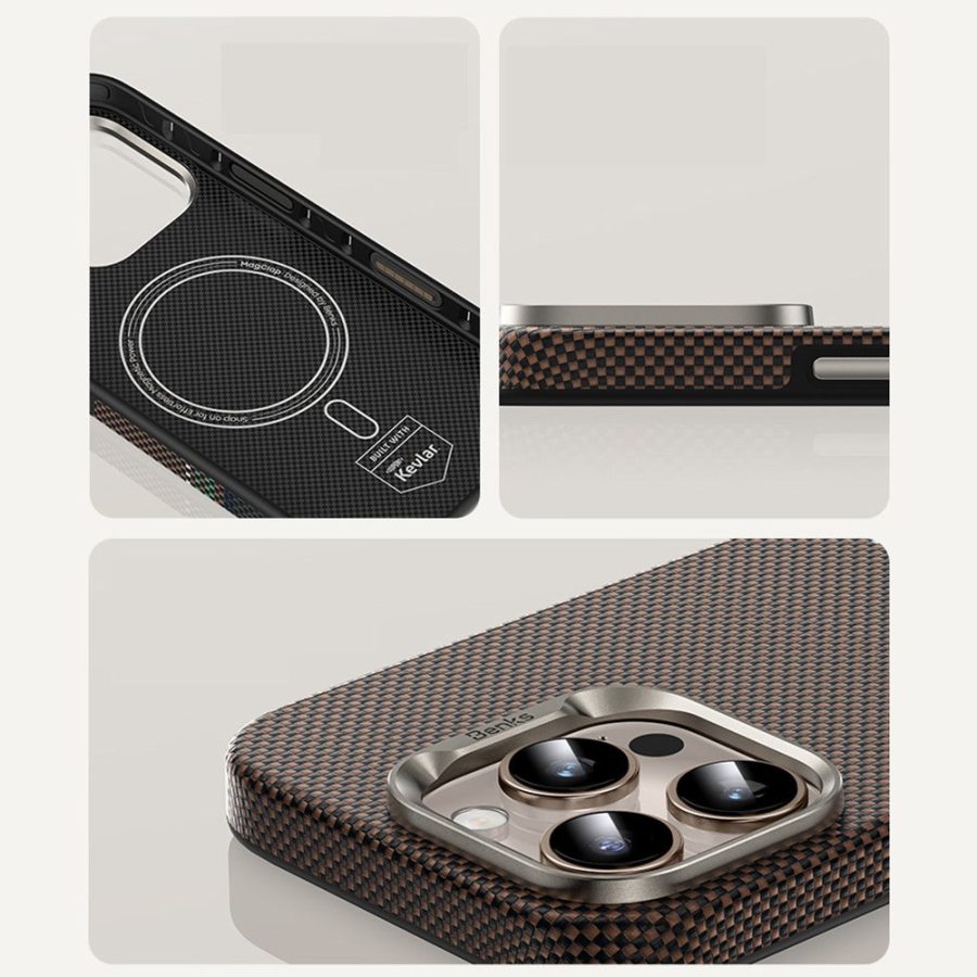 BENKS For iPhone 16 Pro Case Compatible with Magsafe Kevlar Aramid Fiber Magnetic Phone Cover by The Case Factory