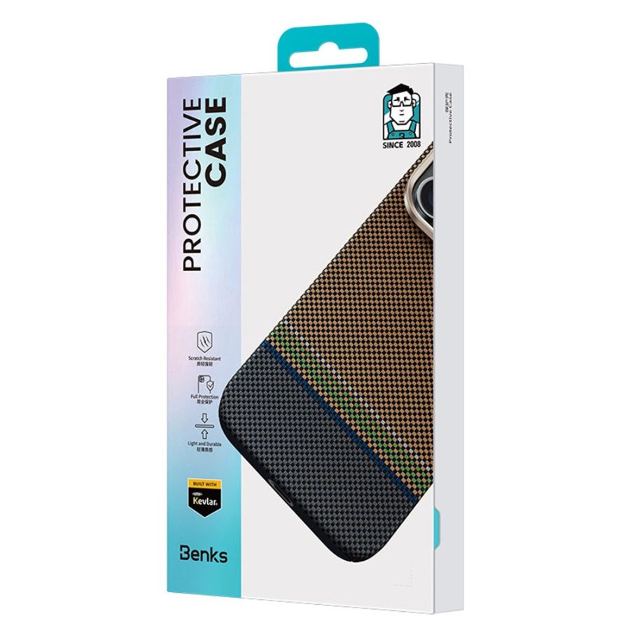 BENKS For iPhone 16 Pro Case Compatible with Magsafe Kevlar Aramid Fiber Magnetic Phone Cover by The Case Factory