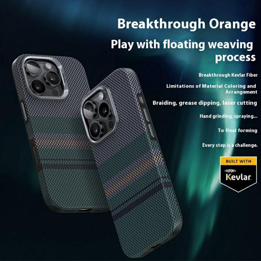 6601152405A-2 BENKS For iPhone 16 Pro Max Magnetic Case Kevlar Fiber Phone Back Cover Floating Weave Design by The Case Factory