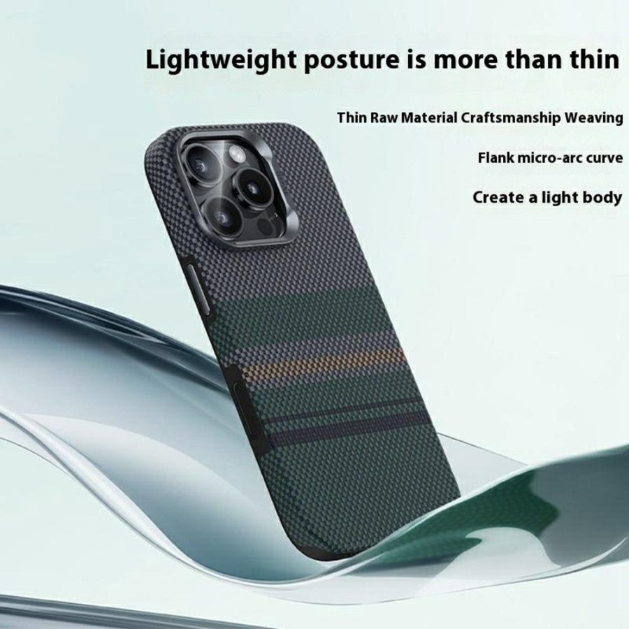 6601152406A-4 BENKS For iPhone 16 Pro Magnetic Case Kevlar Fiber Phone Back Cover Floating Weave Design by The Case Factory