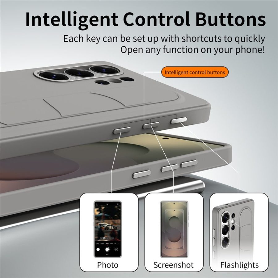 6601180104D-4 For Samsung Galaxy S25 Ultra Case Customizable Smart Key Control Wristband Kickstand PC + Silicone Phone Cover by The Case Factory