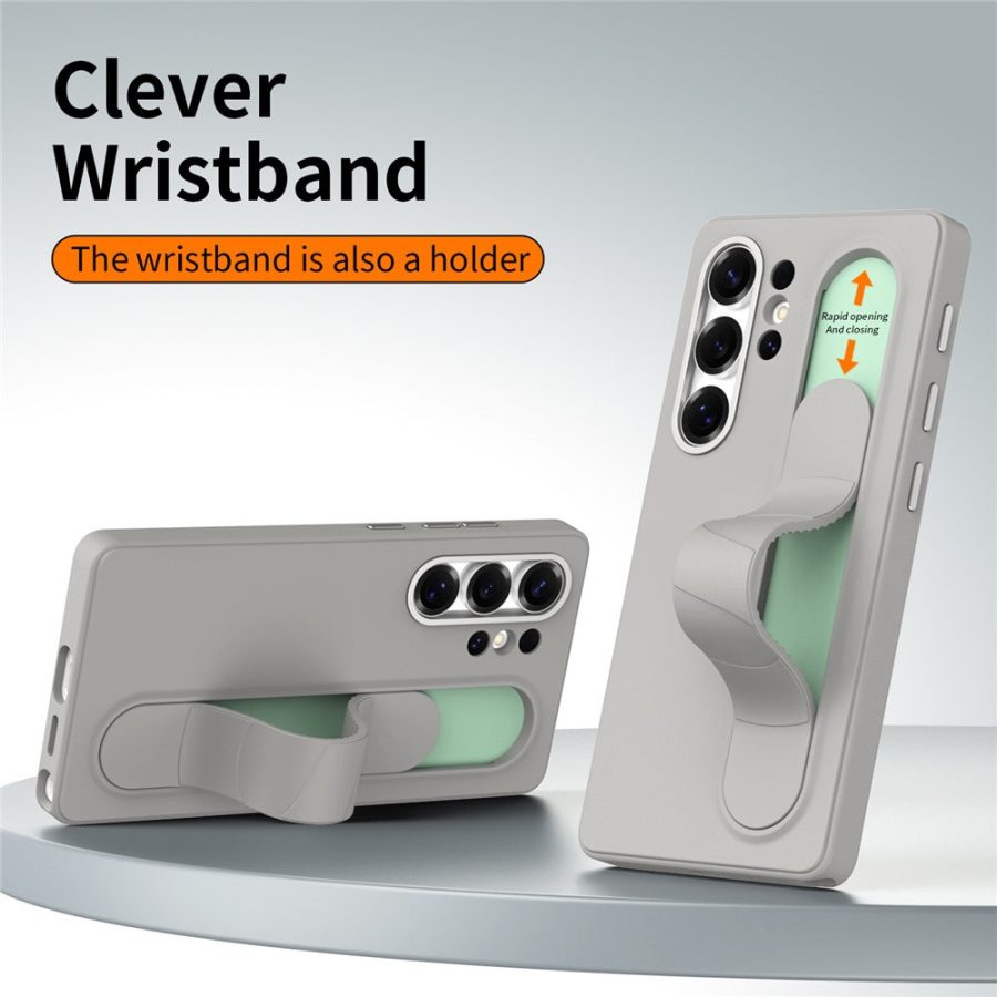 6601180372D-3 For Samsung Galaxy S23 Ultra Case Customizable Smart Key Control Wristband Kickstand PC + Silicone Phone Cover by The Case Factory