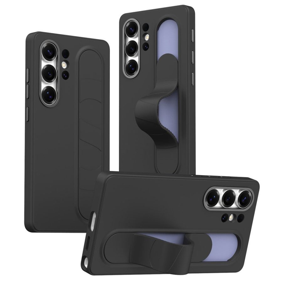 6601180372E-1 For Samsung Galaxy S23 Ultra Case Customizable Smart Key Control Wristband Kickstand PC + Silicone Phone Cover Black Galaxy S23 Ultra by The Case Factory