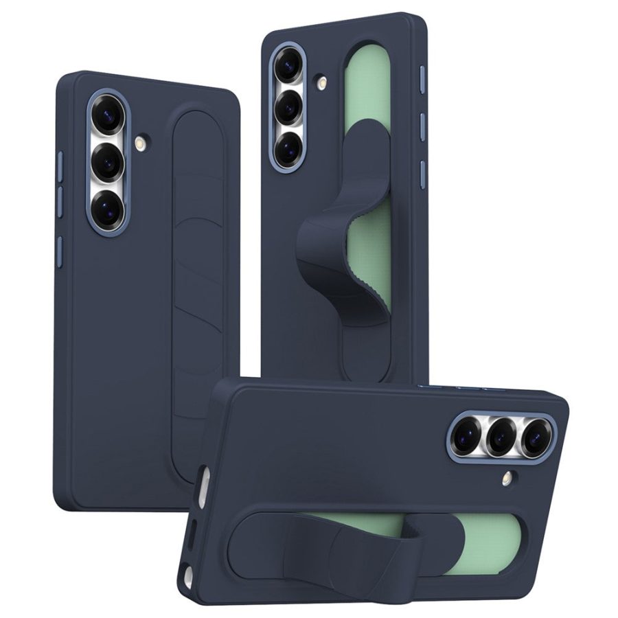 6601180375A-1 For Samsung Galaxy S25+ Case Customizable Smart Key Control Wristband Kickstand PC + Silicone Phone Cover Sapphire Galaxy S25+ by The Case Factory