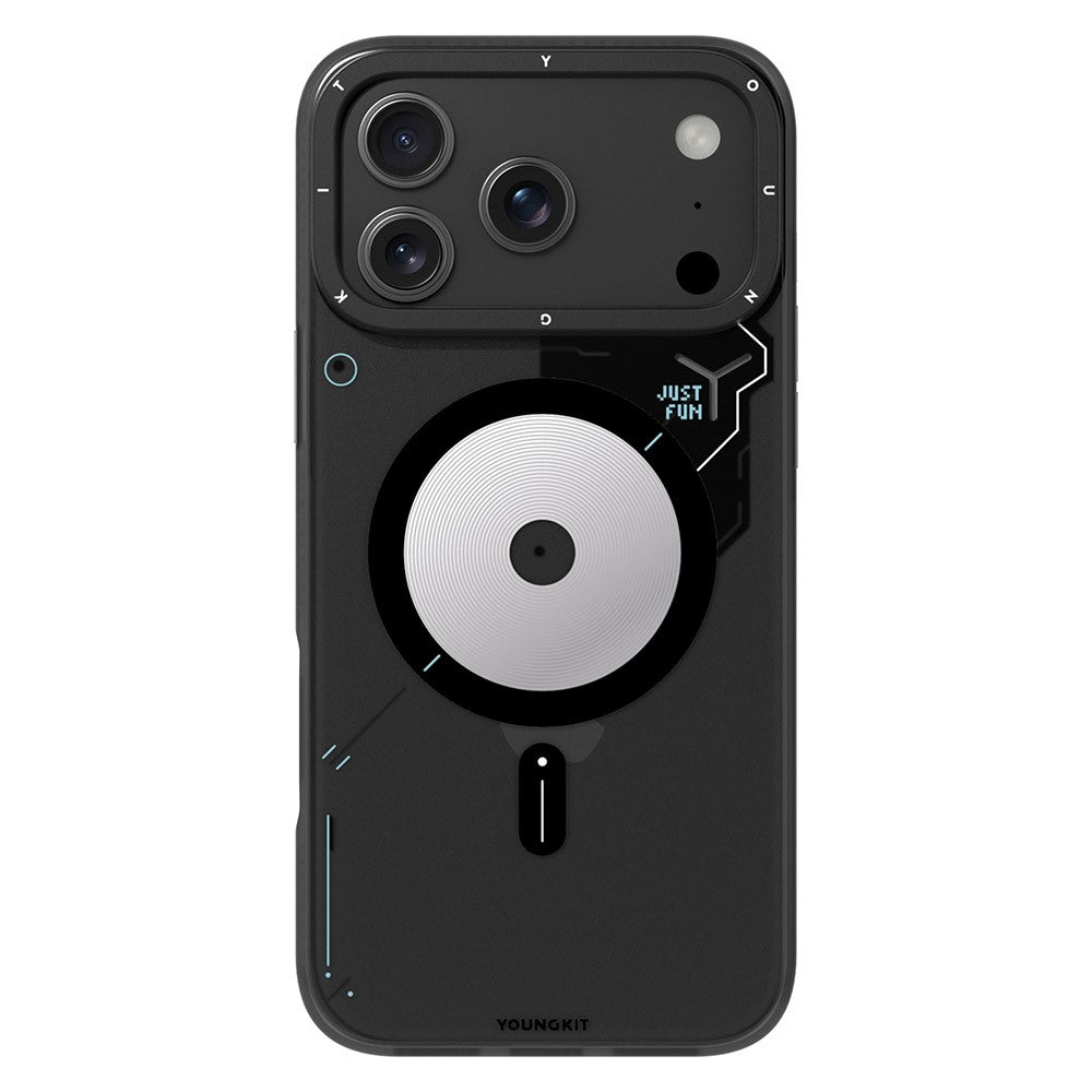 YOUNGKIT For iPhone 17 Pro Max Case Compatible with MagSafe Unique Disc Design TPU + PC Phone Back Cover Dark Grey iPhone 17 Pro Max by The Case Factory