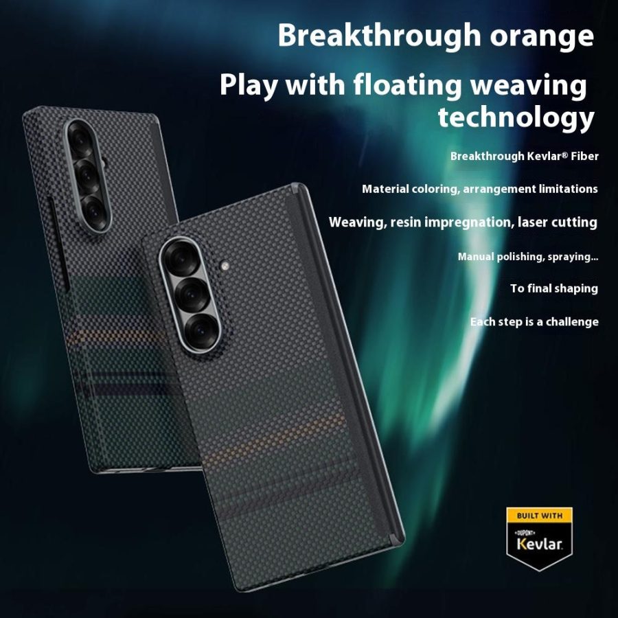 6601182054A-3 BENKS For Samsung Galaxy Z Fold7 5G Case Kevlar Aramid Fiber Aurora Weave Phone Cover Magnetic Case by The Case Factory