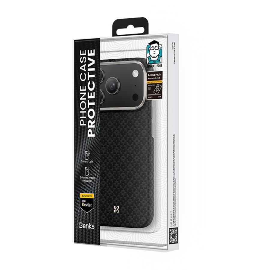 BENKS C1 For iPhone 17 Pro Max Case Kevlar Aramid Fiber Diamond Texture Woven Phone Cover Compatible with MagSafe by The Case Factory