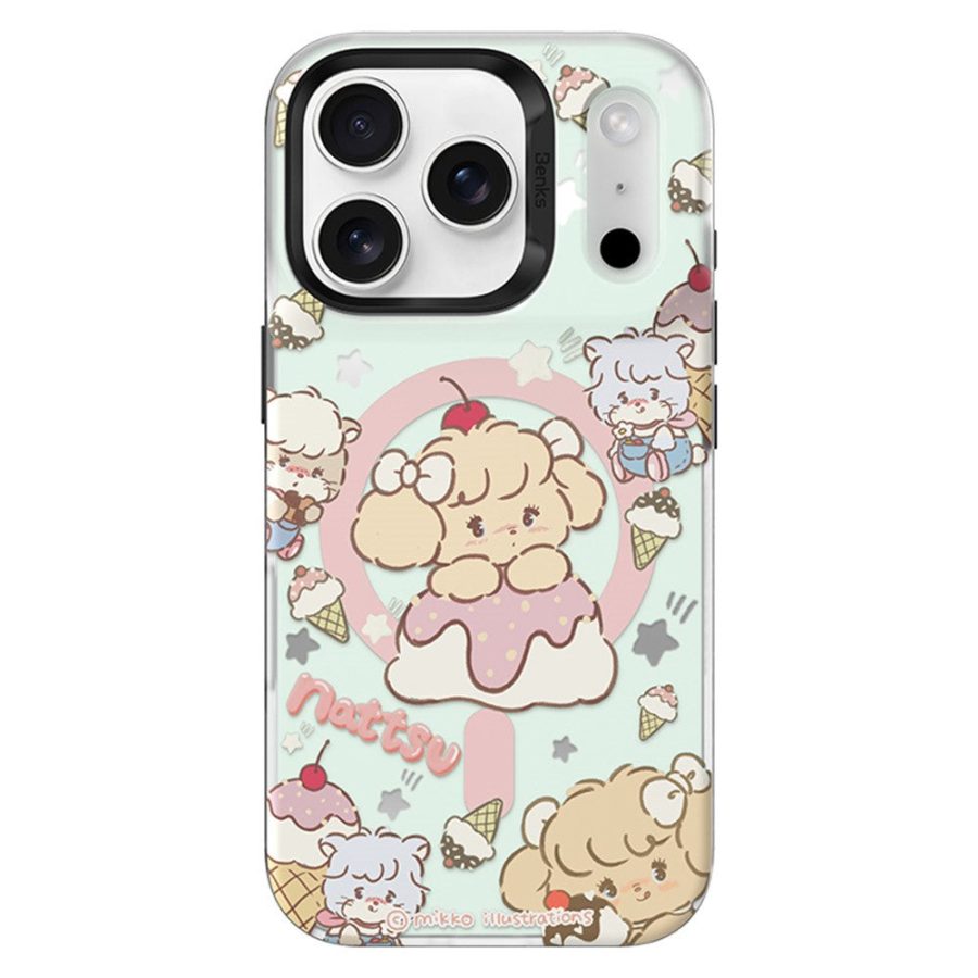 BENKS D1 for iPhone 17 Pro Cartoon Animal TPU TPE PC Phone Cover Compatible with MagSafe Vanilla Sundae iPhone 17 Pro by The Case Factory