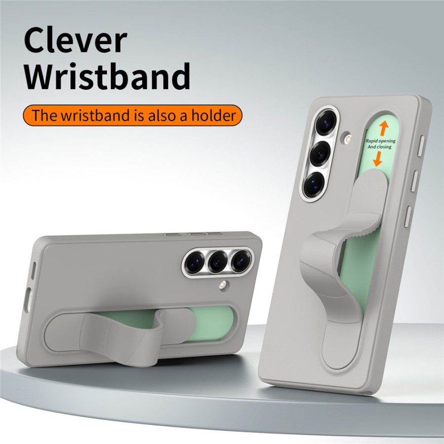 For Samsung Galaxy S24+ Case Customizable Smart Key Control Wristband Kickstand PC + Silicone Phone Cover by The Case Factory
