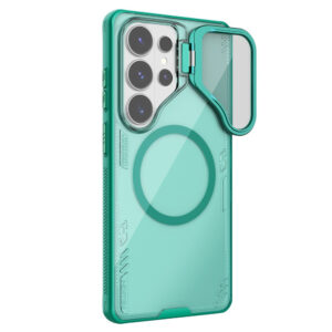 NILLKIN Iceblade CamProp For Samsung Galaxy S26 Ultra Magnetic Case Clear Lens Lid Kickstand PC-TPU Shockproof Phone Cover Green Galaxy S26 Ultra by The Case Factory