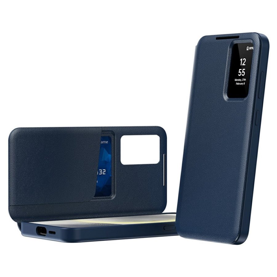 6601197268A-1 For Samsung Galaxy S26 Ultra Case with Card Holder Smart View Window Leather Phone Cover Sapphire Galaxy S26 Ultra by The Case Factory