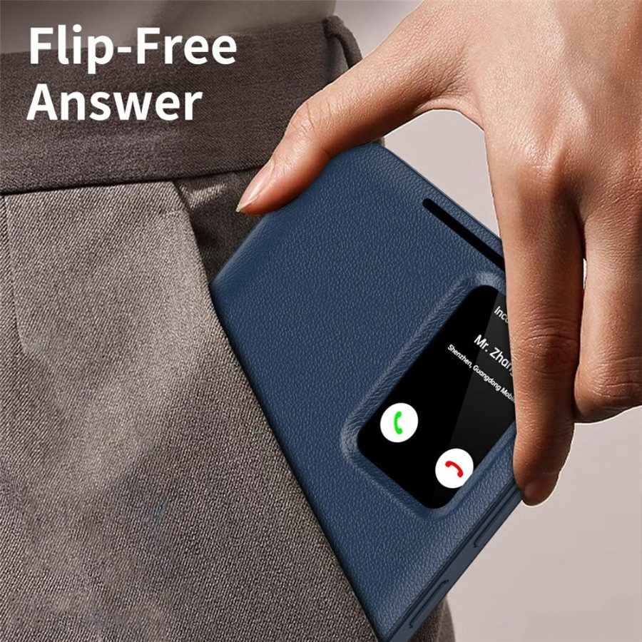 6601197268A-5 For Samsung Galaxy S26 Ultra Case with Card Holder Smart View Window Leather Phone Cover by The Case Factory