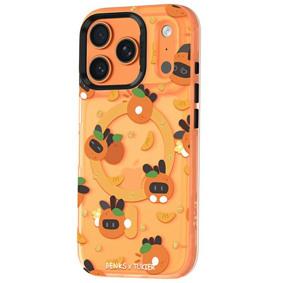 BENKS For iPhone 17 Pro Magnetic Case Cartoon Rabbit IMD PC Phone Cover Compatible with MagSafe Orange Rabbit iPhone 17 Pro by The Case Factory