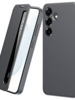 For Samsung Galaxy S25 Case Smart View Window Leather Phone Cover Grey Galaxy S25 by The Case Factory