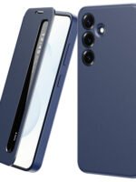 For Samsung Galaxy S25 Case Smart View Window Leather Phone Cover Sapphire Galaxy S25 by The Case Factory