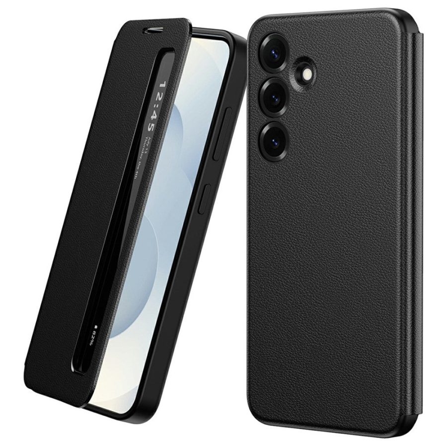 6601198403A-1_b389a421-ea56-474a-958a-03e8ccc03fcd For Samsung Galaxy S24+ Case Smart View Window Leather Phone Cover Black Galaxy S24+ by The Case Factory