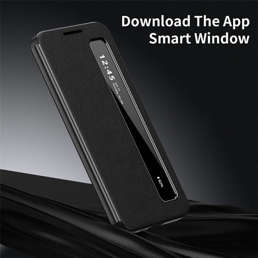 For Samsung Galaxy S23 Ultra Case Smart View Window Leather Phone Cover by The Case Factory