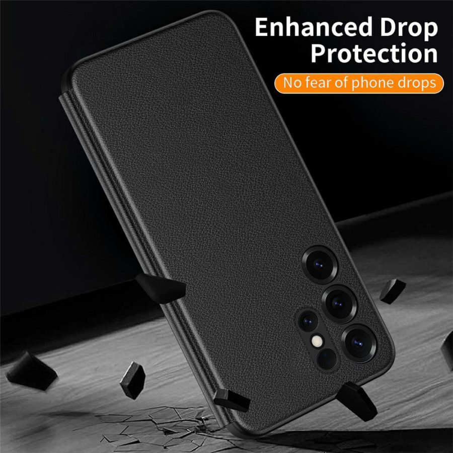 For Samsung Galaxy S23 Ultra Case Smart View Window Leather Phone Cover by The Case Factory