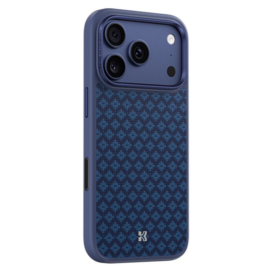 BENKS Y3 For iPhone 17 Pro Case Kevlar Aramid Fiber Woven Texture Phone Cover Compatible with MagSafe Blue iPhone 17 Pro by The Case Factory