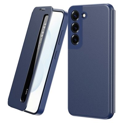 6601198970C-1 For Samsung Galaxy S22 5G Case Smart View Window Leather Phone Cover Sapphire Galaxy S22 by The Case Factory