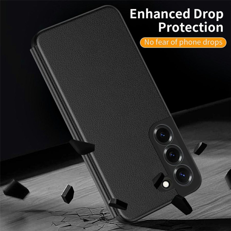 6601198971A-6 For Samsung Galaxy S22+ 5G Case Smart View Window Leather Phone Cover by The Case Factory