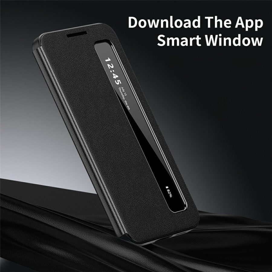 For Samsung Galaxy S23 Case Smart View Window Leather Phone Cover by The Case Factory