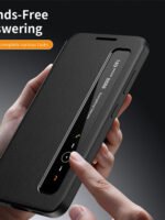 For Samsung Galaxy S25 Edge Case Smart View Window Leather Phone Cover by The Case Factory