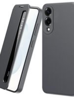 For Samsung Galaxy S25 Edge Case Smart View Window Leather Phone Cover Grey Galaxy S25 Edge by The Case Factory