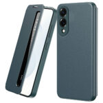 For Samsung Galaxy S25 Edge Case Smart View Window Leather Phone Cover Green Galaxy S25 Edge by The Case Factory