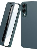 For Samsung Galaxy S25 Edge Case Smart View Window Leather Phone Cover Green Galaxy S25 Edge by The Case Factory