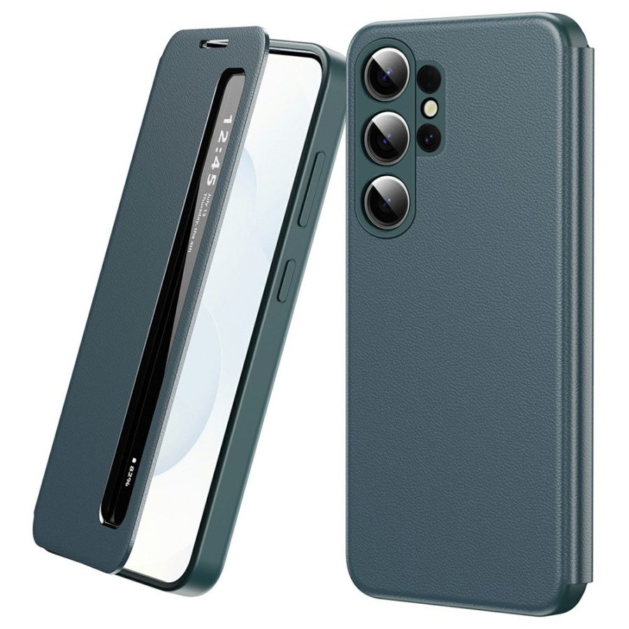 6601198976D-1 For Samsung Galaxy S26 Ultra Case Smart View Window Leather Phone Cover Green Galaxy S26 Ultra by The Case Factory