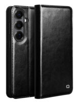 QIALINO For Samsung Galaxy S26 / S26 Pro Wallet Case Waxy Genuine Leather Flip Phone Cover by The Case Factory