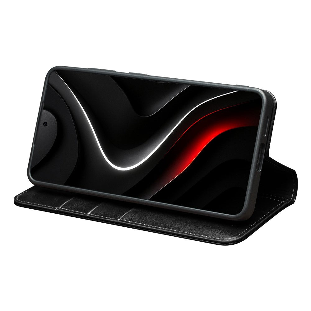 QIALINO For Samsung Galaxy S26 / S26 Pro Wallet Case Waxy Genuine Leather Flip Phone Cover by The Case Factory