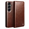 6601199215A-1_a9176fcd-6cfd-4b5a-a352-b838f5f5ed1a QIALINO For Samsung Galaxy S26+ Wallet Case Waxy Genuine Leather Flip Phone Cover Brown Galaxy S26+ by The Case Factory