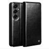 6601199215B-1 QIALINO For Samsung Galaxy S26+ Wallet Case Waxy Genuine Leather Flip Phone Cover Black Galaxy S26+ by The Case Factory