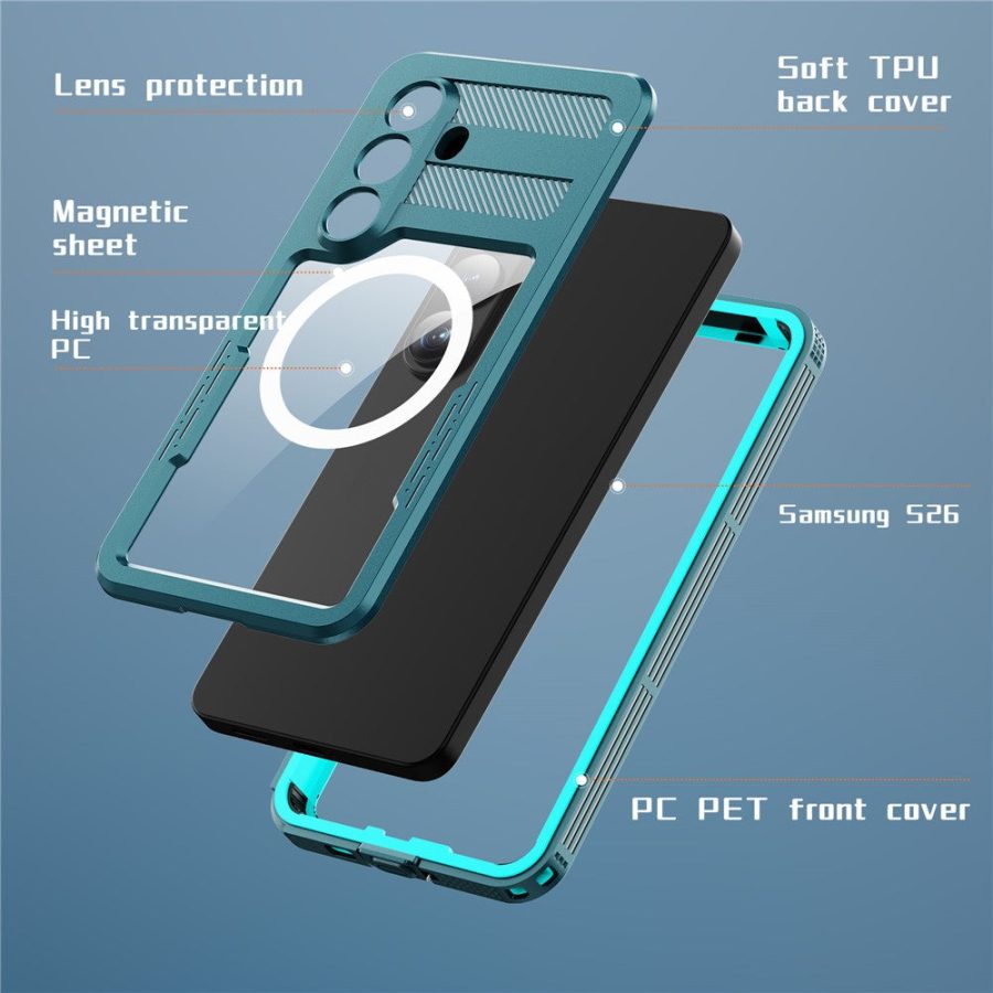6601199422A-8 REDPEPPER For Samsung Galaxy S26 IP68 Waterproof Case Clear Magnetic Phone Cover by The Case Factory