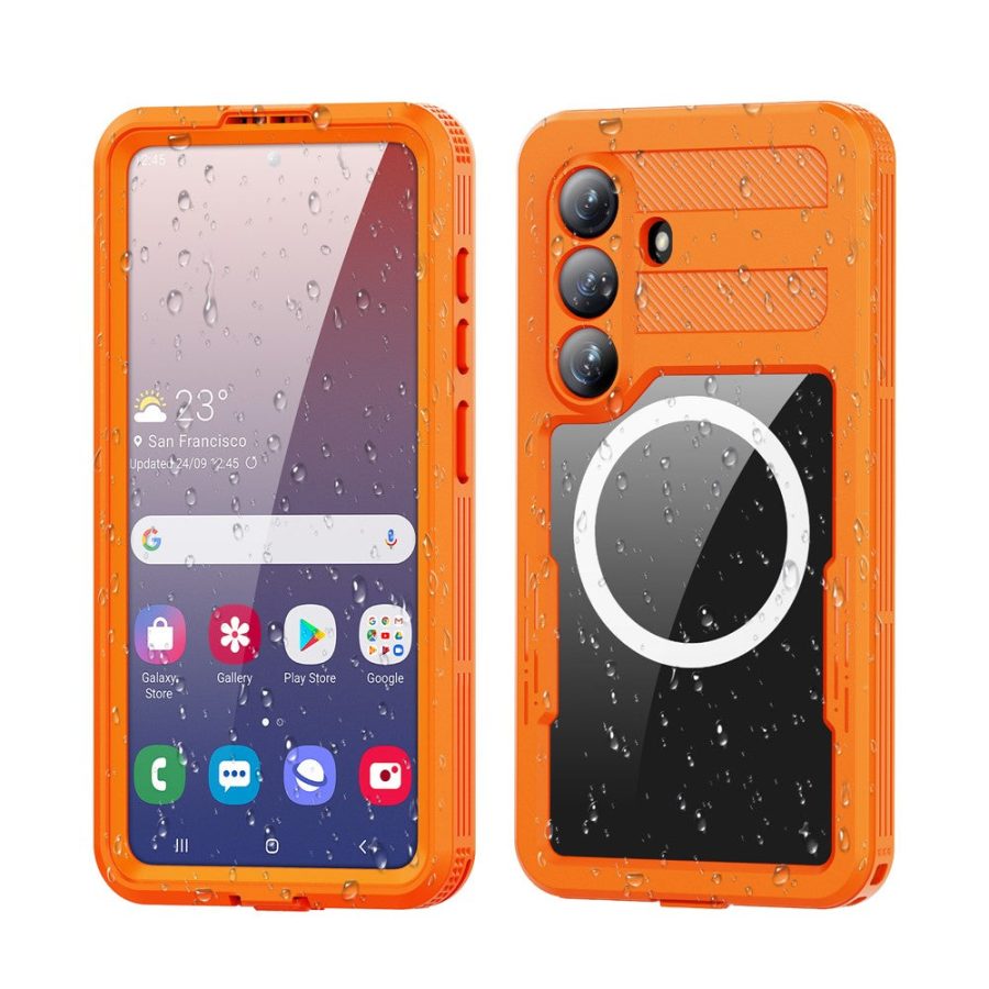 6601199422C-1 REDPEPPER For Samsung Galaxy S26 IP68 Waterproof Case Clear Magnetic Phone Cover Orange Galaxy S26 by The Case Factory