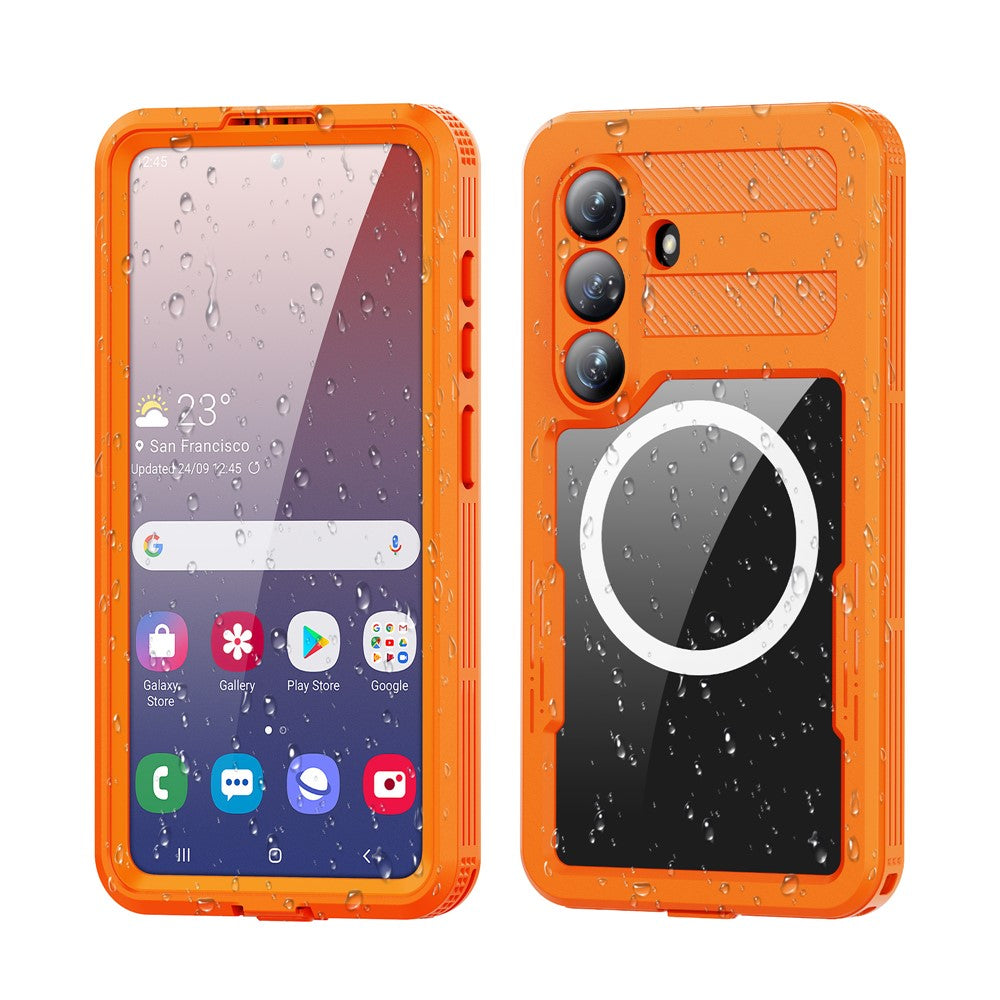 REDPEPPER For Samsung Galaxy S26 IP68 Waterproof Case Clear Magnetic Phone Cover Orange Galaxy S26 by The Case Factory