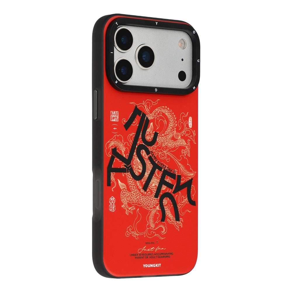 YOUNGKIT Loong Horse Spirit Series For iPhone 17 Pro Max Magnetic Case Skin Touch TPU PC Phone Cover Red iPhone 17 Pro Max by The Case Factory