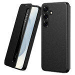 For Samsung Galaxy S26+ Case Smart View Window Leather Phone Cover Black Galaxy S26+ by The Case Factory