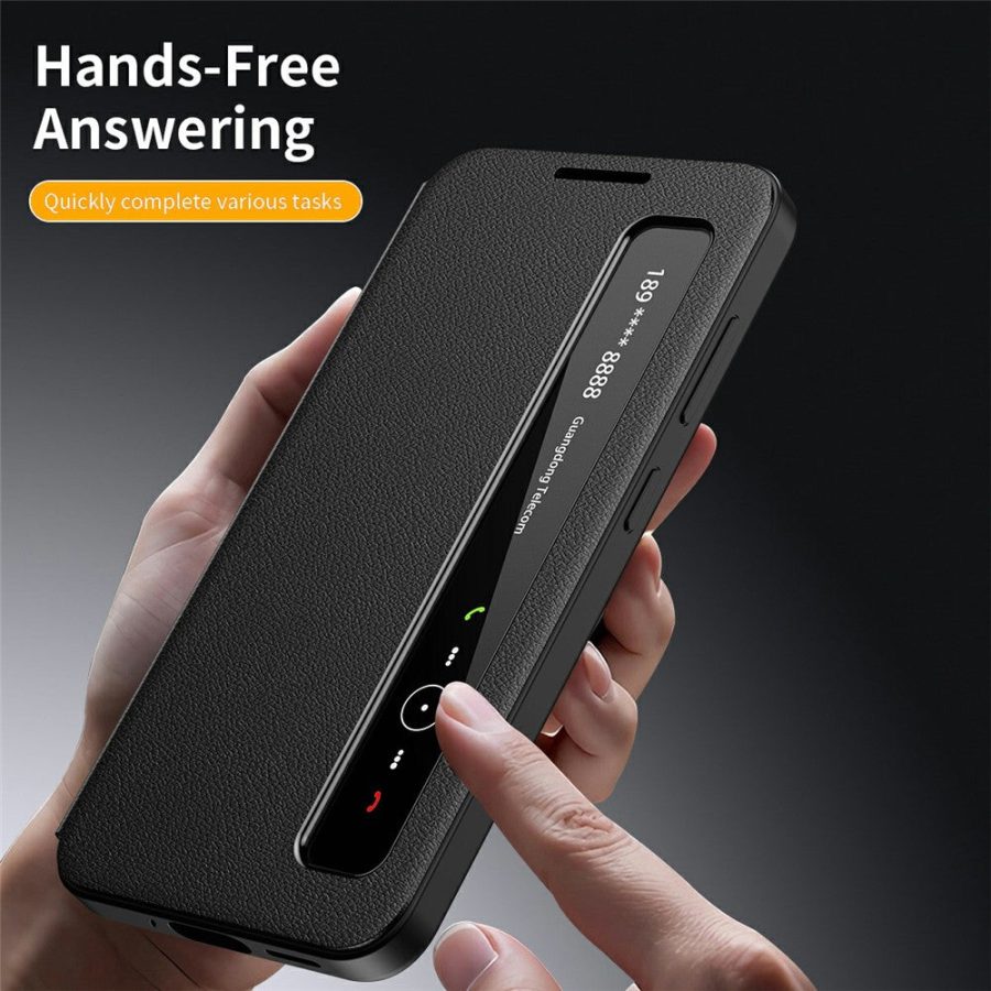 6601200611A-3 For Samsung Galaxy S26+ Case Smart View Window Leather Phone Cover by The Case Factory
