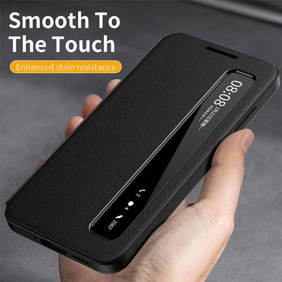6601200611A-5 For Samsung Galaxy S26+ Case Smart View Window Leather Phone Cover by The Case Factory