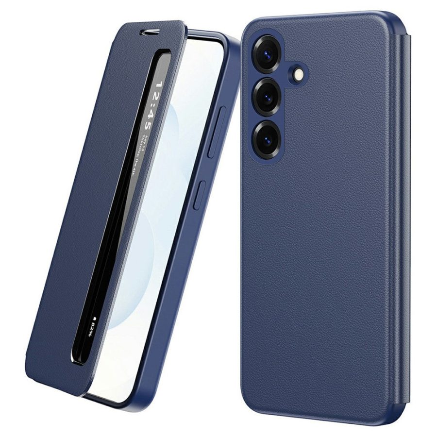 6601200611C-1 For Samsung Galaxy S26+ Case Smart View Window Leather Phone Cover Sapphire Galaxy S26+ by The Case Factory